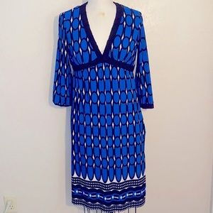 Cobalt blue print dress